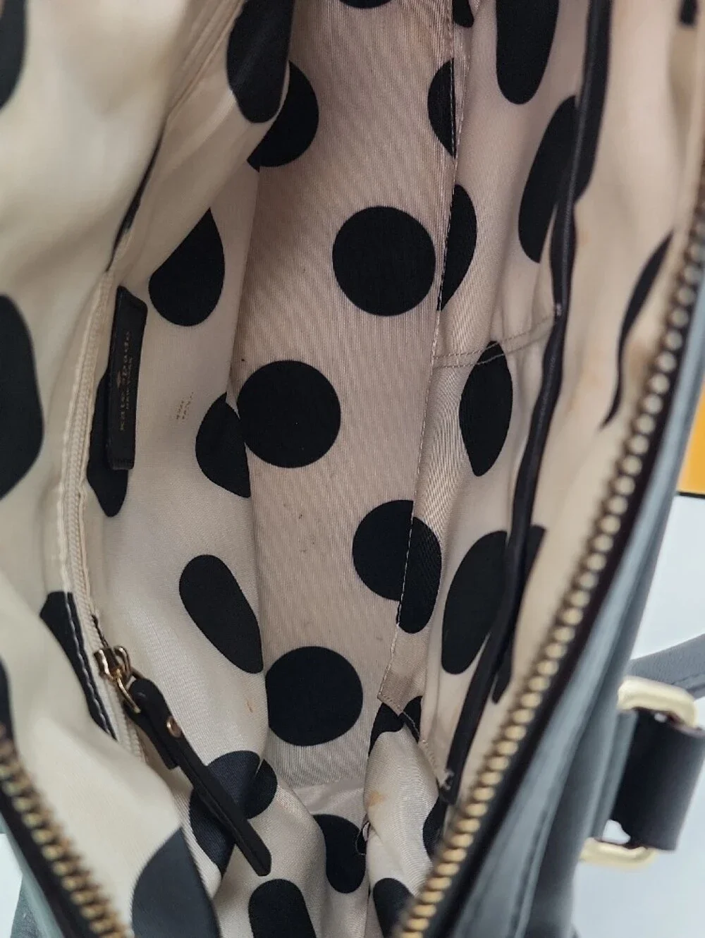Kate Spade Black Leather Satchel with Gold Hardware